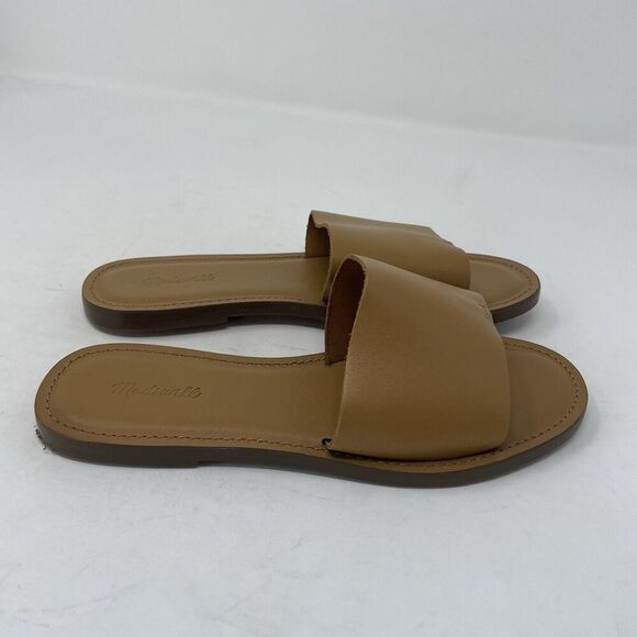 MADEWELL The Boardwalk Slide Sandals Women 6M Leather Brown English Saddle NK783 - Picture 5 of 10